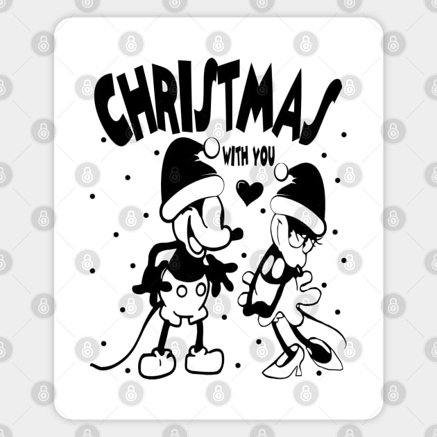 Christmas Steamboat Willie Couple 2 Sticker by Megadorim